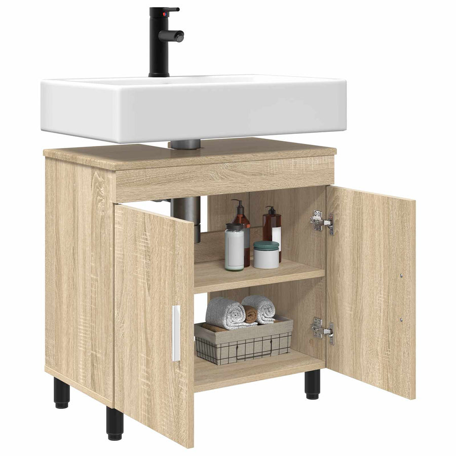 Badkamer Waskom Sonoma Eiken 60 x 35 x 60 cm Bewerkt hout