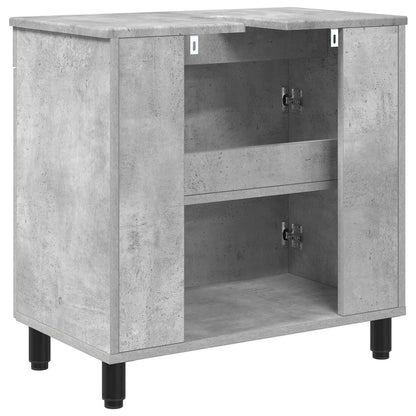 Badkamer Waskom Betongrijs 60 x 35 x 60 cm Bewerkt hout