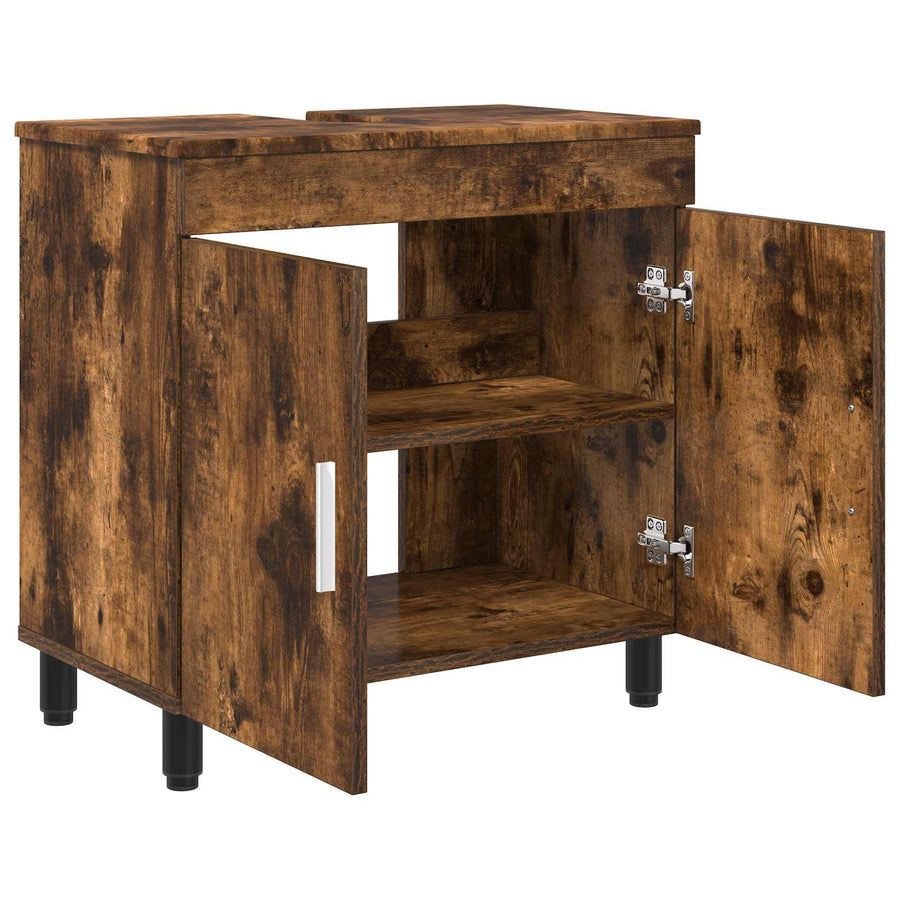 Badkamer Waskom Gerookt eiken 60 x 35 x 60 cm Bewerkt hout