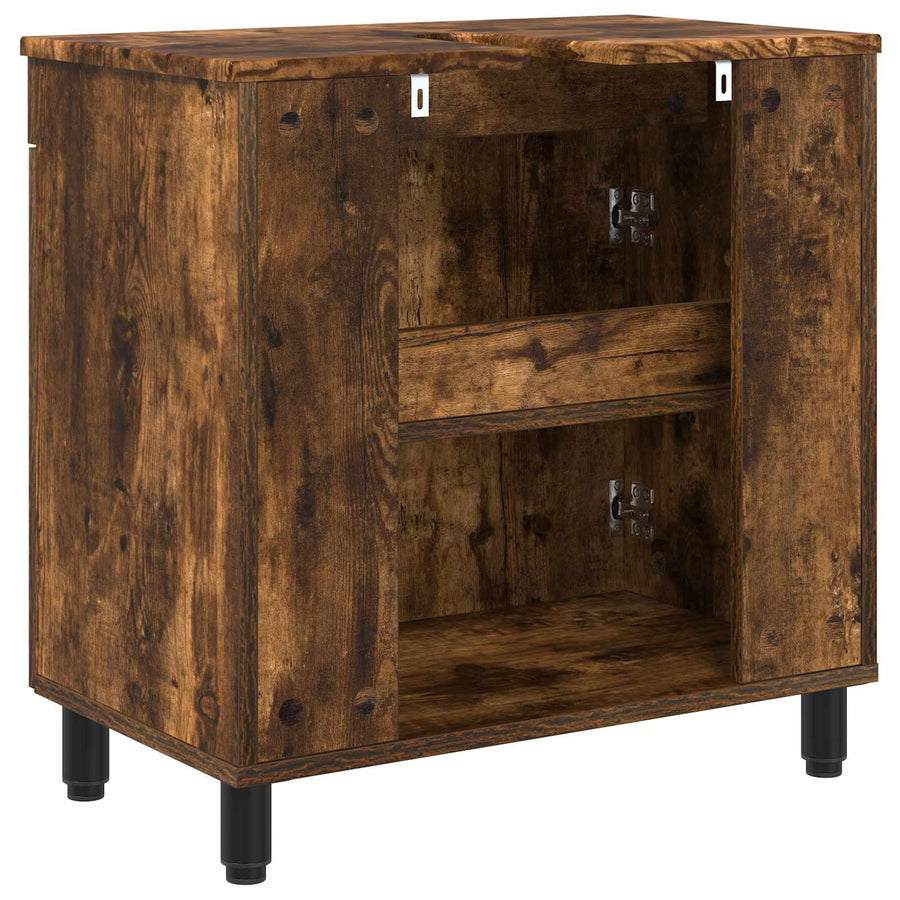 Badkamer Waskom Gerookt eiken 60 x 35 x 60 cm Bewerkt hout
