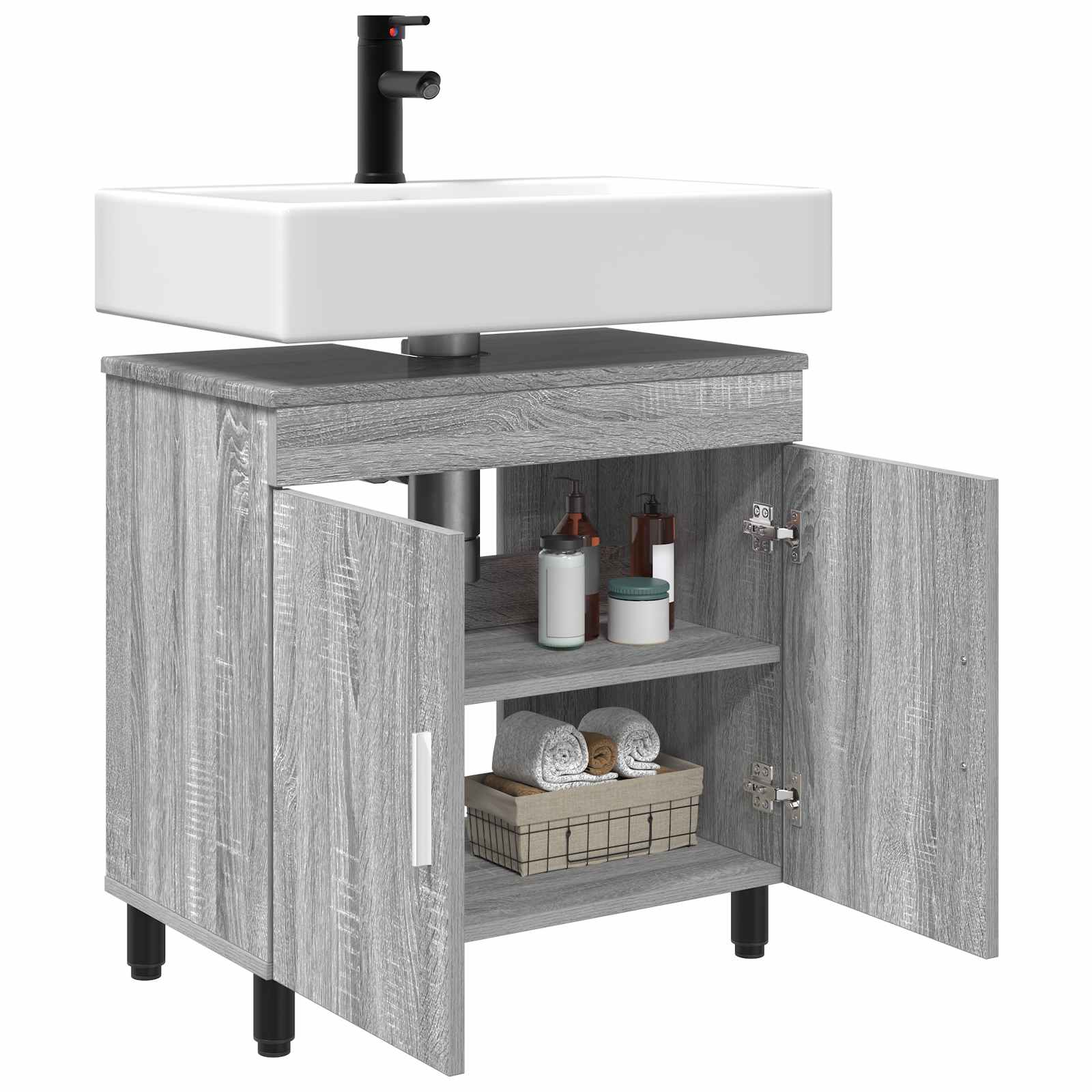Badkamer Waskom Grijs Sonoma 60 x 35 x 60 cm Bewerkt hout