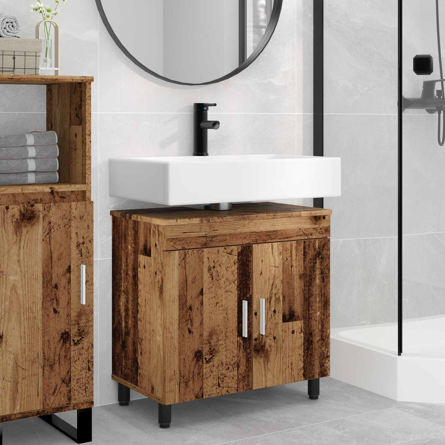 Badkamer Waskom Oud hout 60 x 35 x 60 cm Bewerkt hout