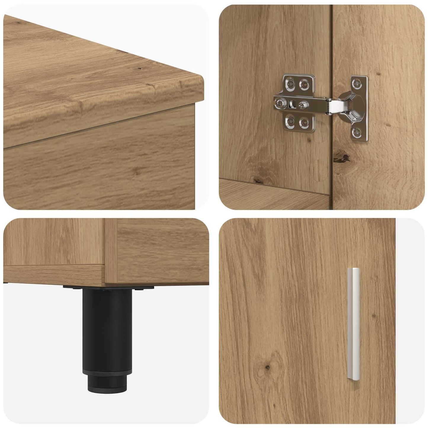 Badkamer Waskom Artisanaal eiken 60 x 35 x 60 cm Bewerkt hout