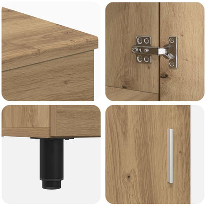 Badkamer Waskom Artisanaal eiken 60 x 35 x 60 cm Bewerkt hout