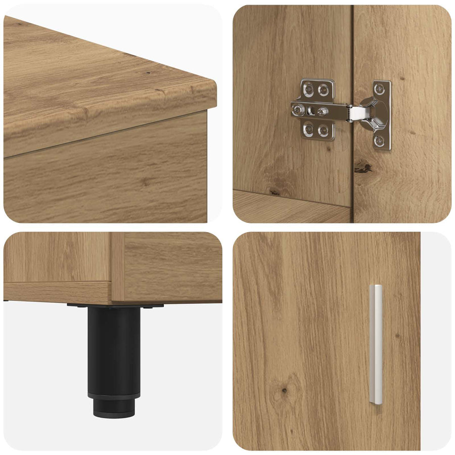Badkamer Waskom Artisanaal eiken 60 x 35 x 60 cm Bewerkt hout