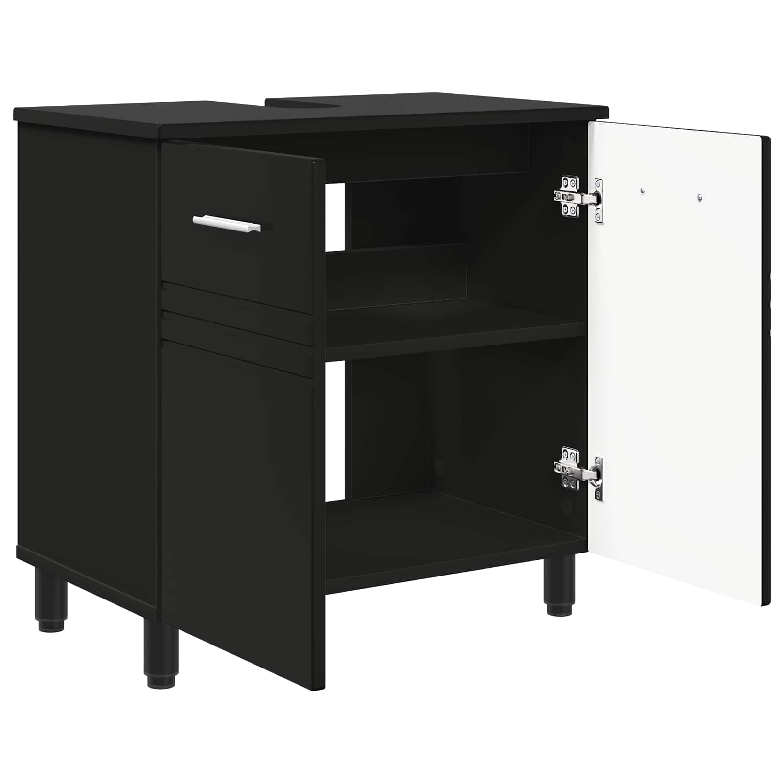 Badkamer Waskom Zwart 60 x 35 x 60 cm Bewerkt hout