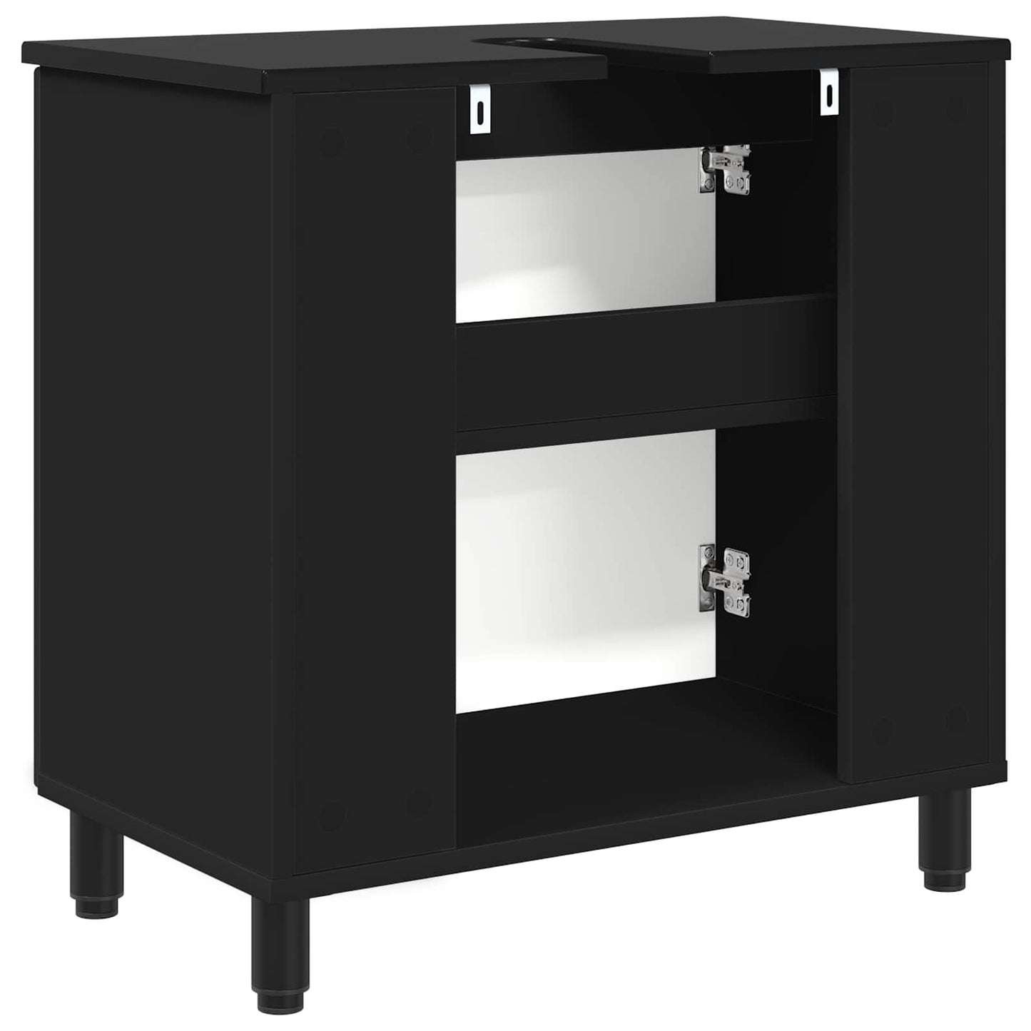 Badkamer Waskom Zwart 60 x 35 x 60 cm Bewerkt hout
