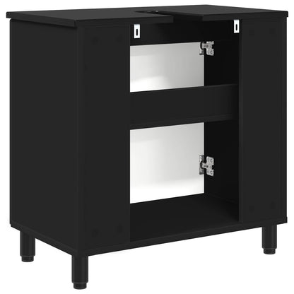 Badkamer Waskom Zwart 60 x 35 x 60 cm Bewerkt hout