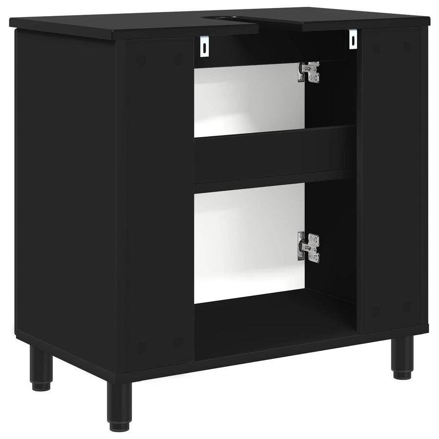 Badkamer Waskom Zwart 60 x 35 x 60 cm Bewerkt hout