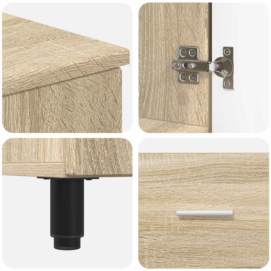 Badkamer Waskom Sonoma Eiken 60 x 35 x 60 cm Bewerkt hout