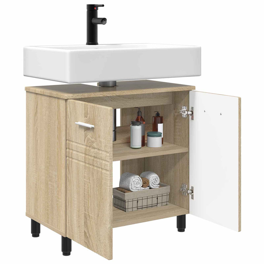 Badkamer Waskom Sonoma Eiken 60 x 35 x 60 cm Bewerkt hout