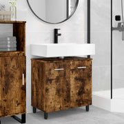 Badkamer wastafelkast 60x35x60 cm gerookt eiken bewerkt hout