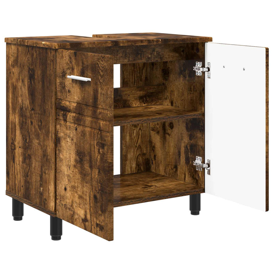Badkamer Waskom Gerookt eiken 60 x 35 x 60 cm Bewerkt hout