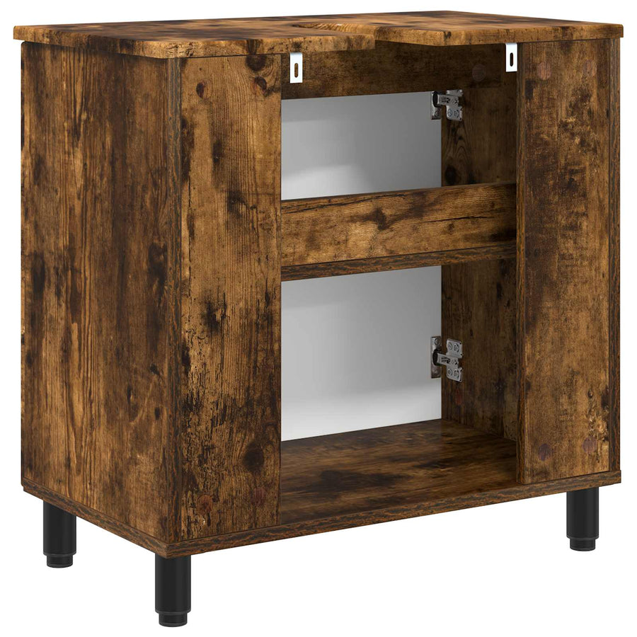 Badkamer Waskom Gerookt eiken 60 x 35 x 60 cm Bewerkt hout