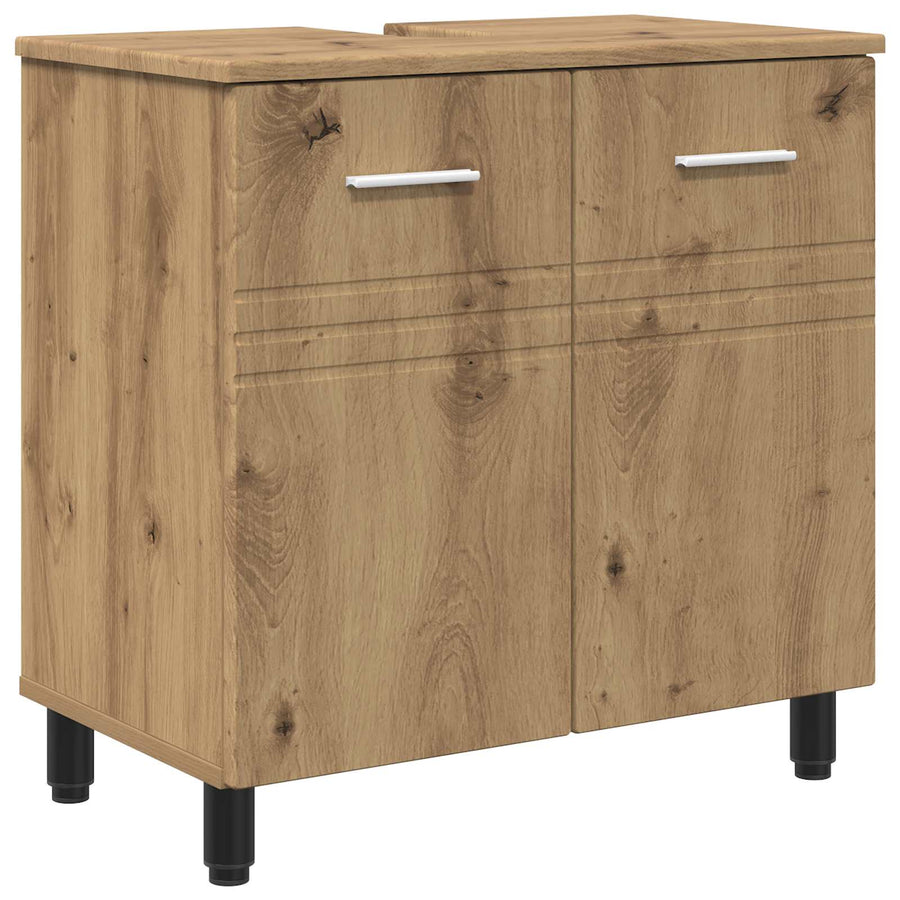 Badkamer Waskom Artisanaal eiken 60 x 35 x 60 cm Bewerkt hout