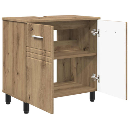 Badkamer Waskom Artisanaal eiken 60 x 35 x 60 cm Bewerkt hout