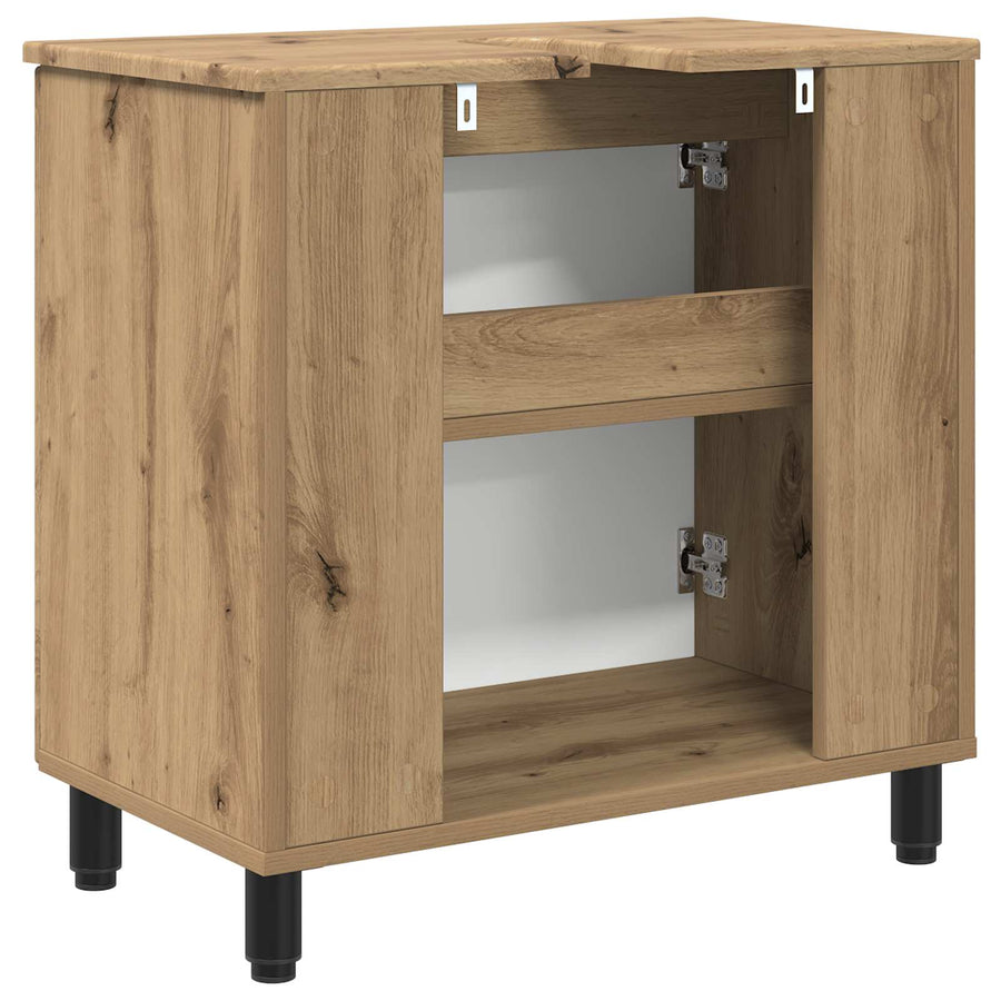 Badkamer Waskom Artisanaal eiken 60 x 35 x 60 cm Bewerkt hout