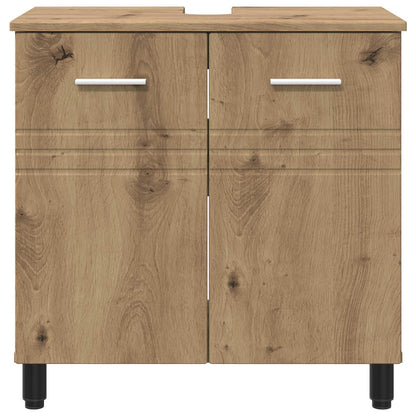 Badkamer Waskom Artisanaal eiken 60 x 35 x 60 cm Bewerkt hout