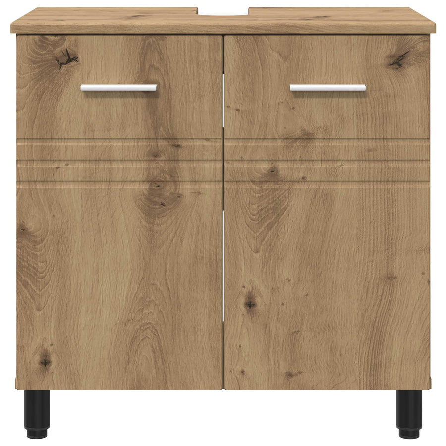 Badkamer Waskom Artisanaal eiken 60 x 35 x 60 cm Bewerkt hout