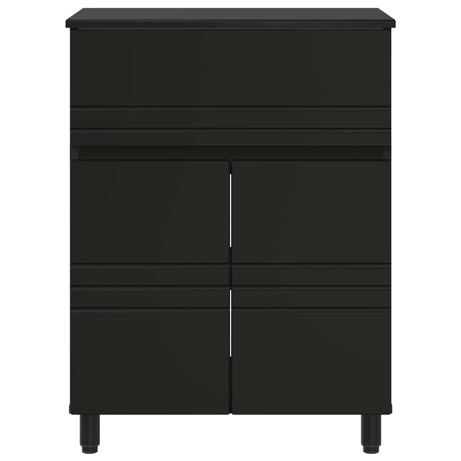 Badkamer Waskom Zwart 60 x 35 x 80 cm Bewerkt hout