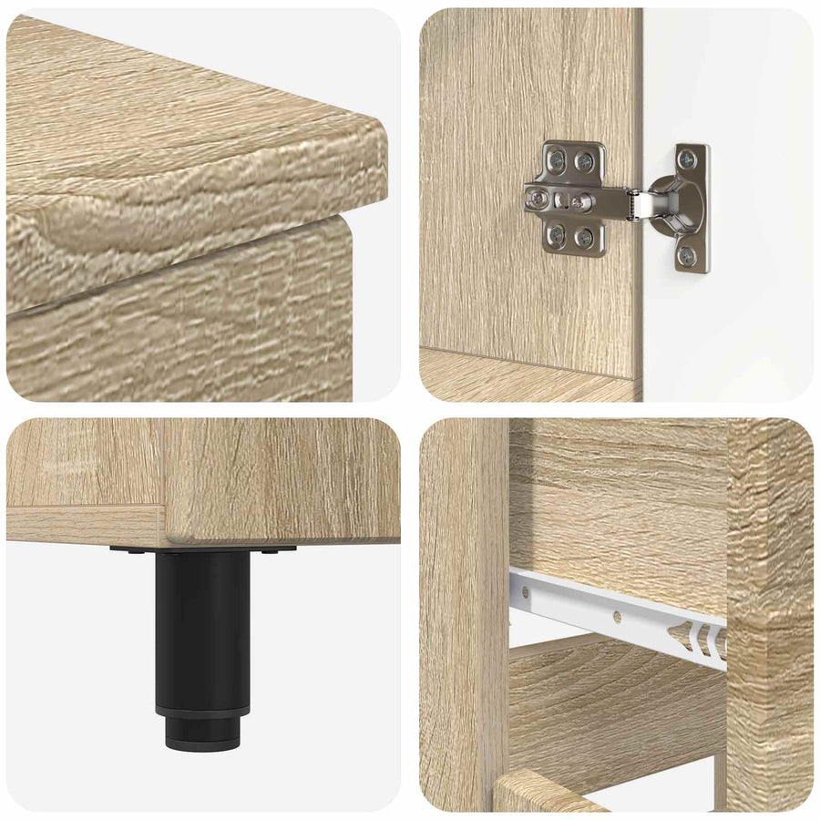 Badkamer Waskom Sonoma Eiken 60 x 35 x 80 cm Bewerkt hout