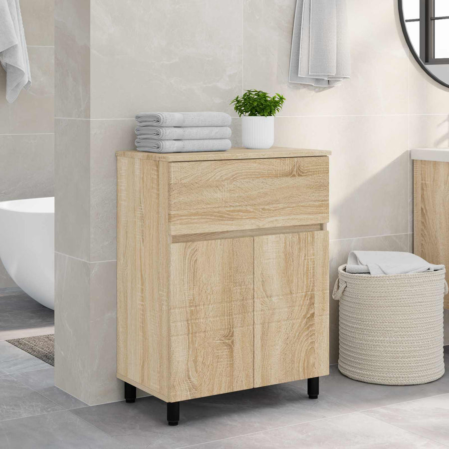 Badkamer Waskom Sonoma Eiken 60 x 35 x 80 cm Bewerkt hout