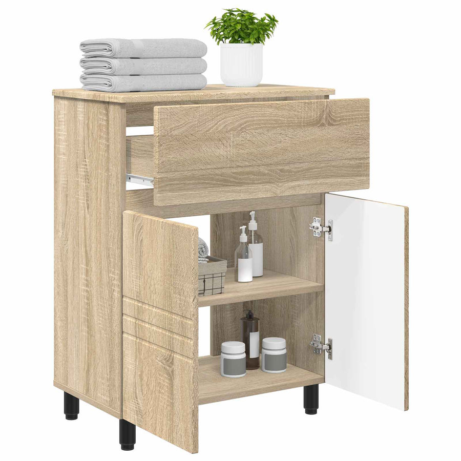 Badkamer Waskom Sonoma Eiken 60 x 35 x 80 cm Bewerkt hout