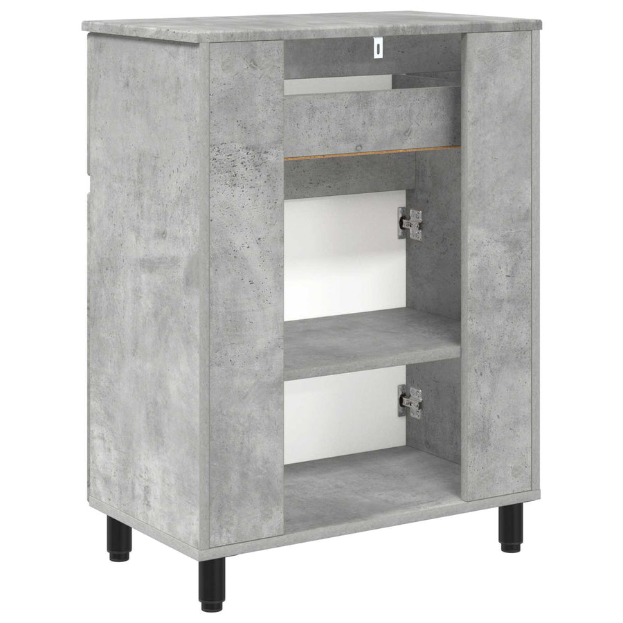 Badkamer Waskom Betongrijs 60 x 35 x 80 cm Bewerkt hout