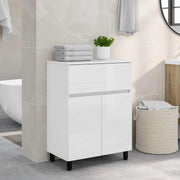Badkamer wastafelkast 60x35x80 cm hoogglans wit bewerkt hout