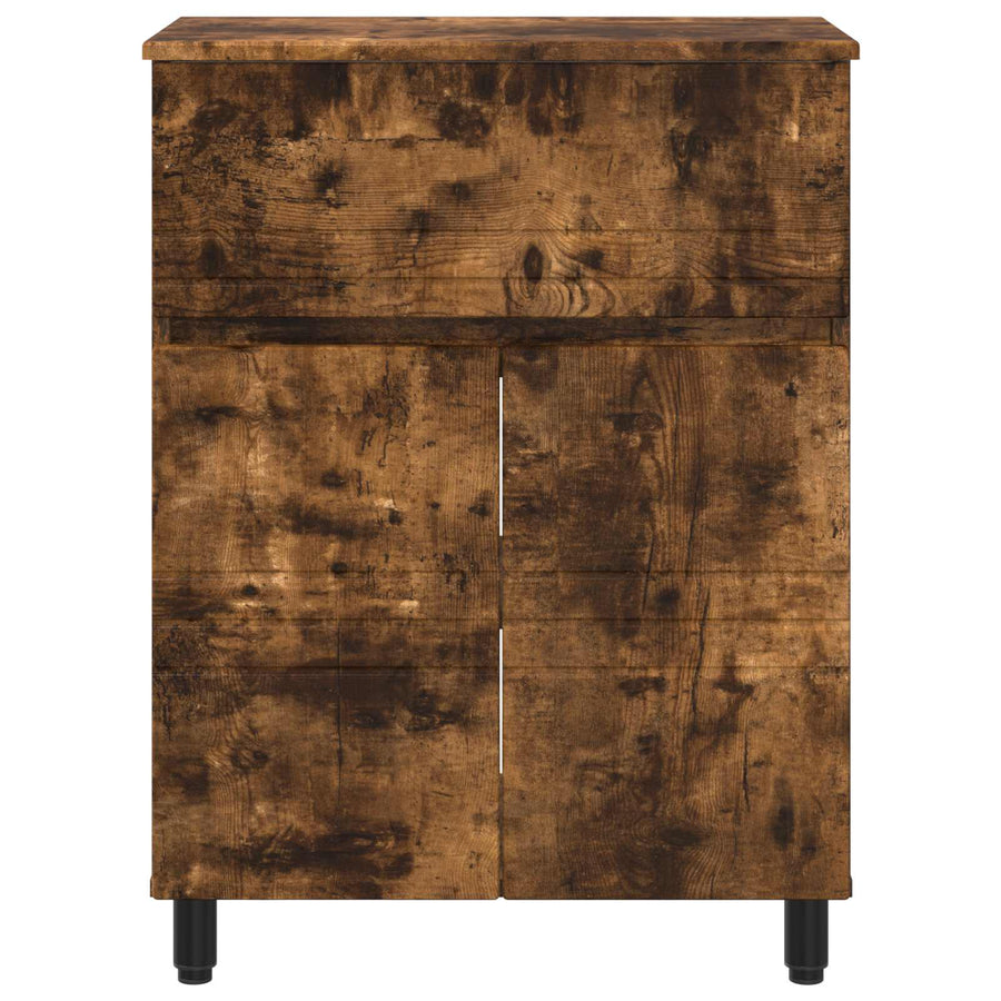 Badkamer Waskom Gerookt eiken 60 x 35 x 80 cm Bewerkt hout
