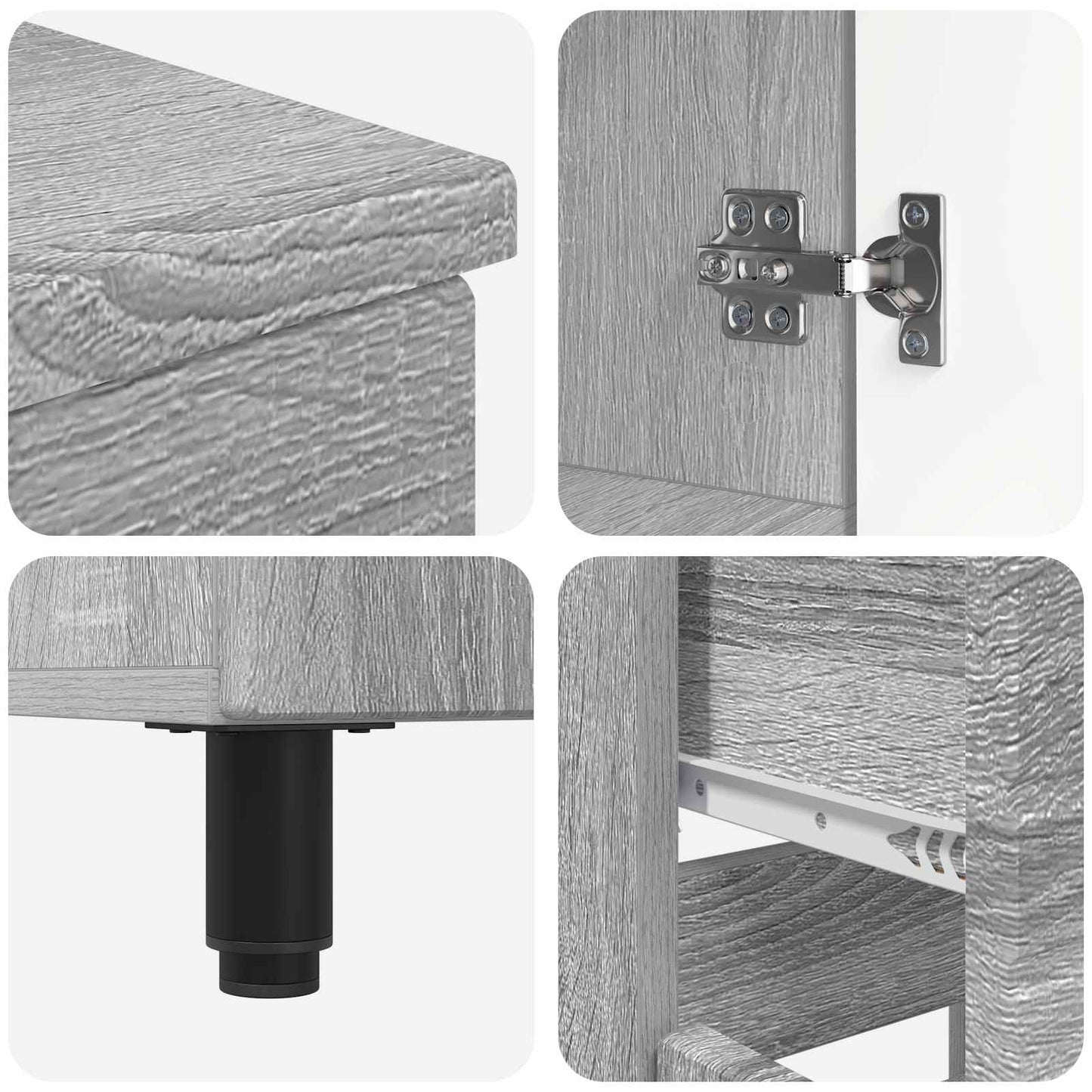 Badkamer Waskom Grijs Sonoma 60 x 35 x 80 cm Bewerkt hout