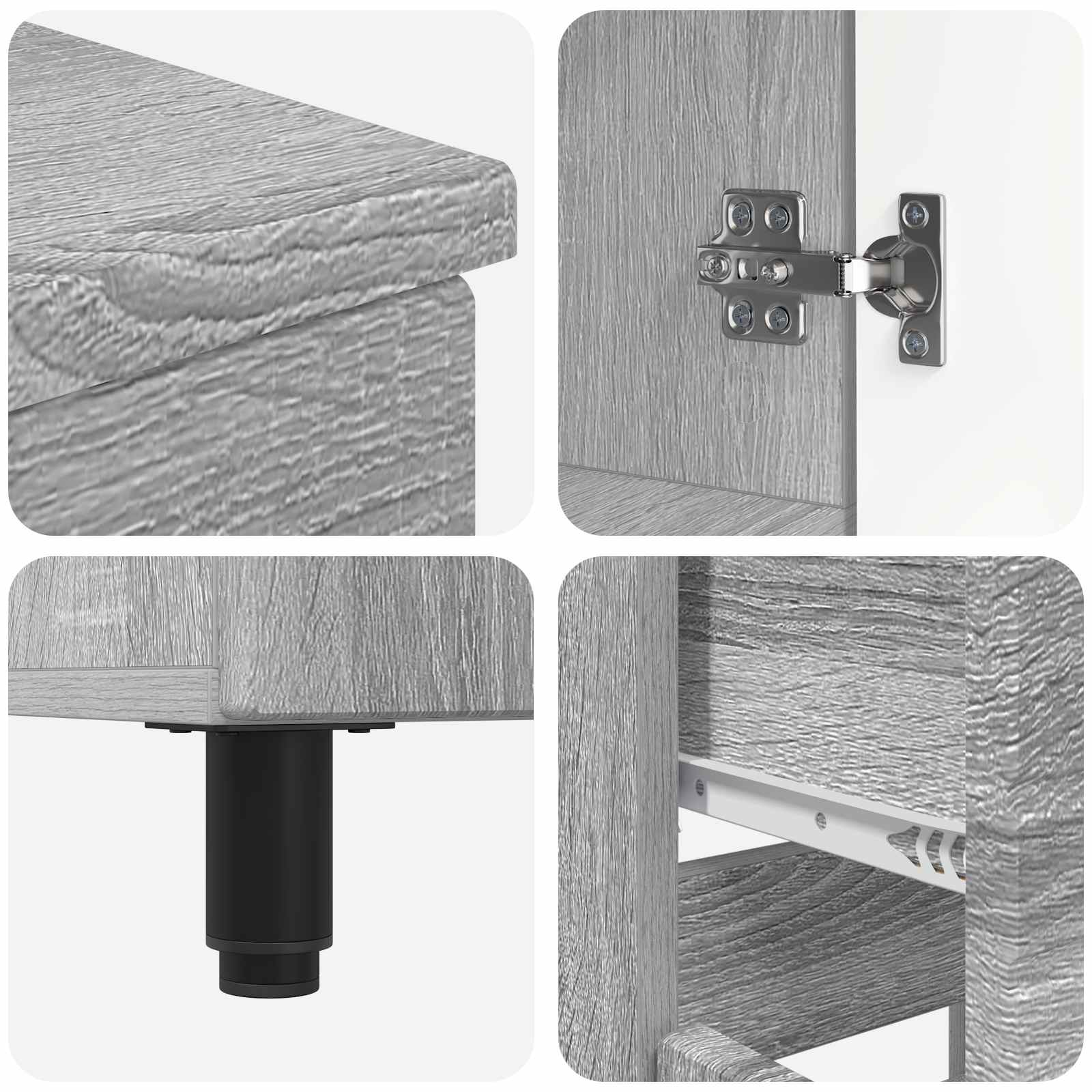 Badkamer Waskom Grijs Sonoma 60 x 35 x 80 cm Bewerkt hout