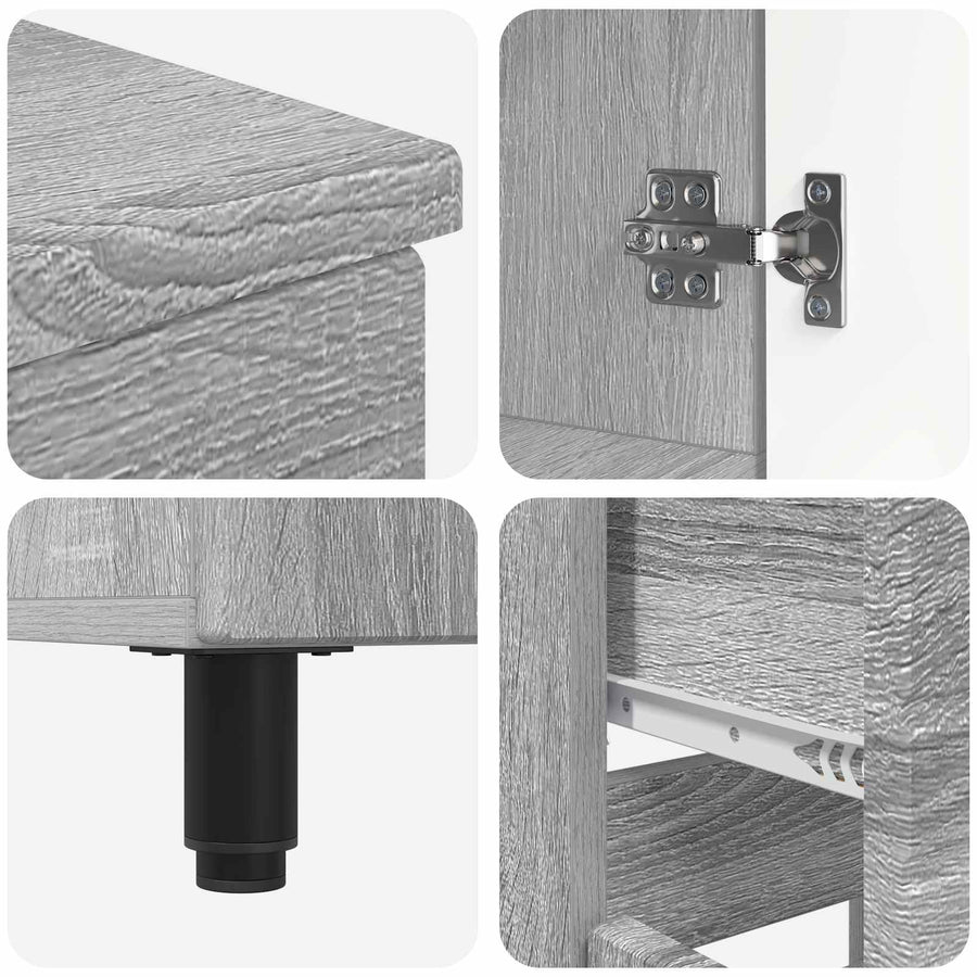 Badkamer Waskom Grijs Sonoma 60 x 35 x 80 cm Bewerkt hout