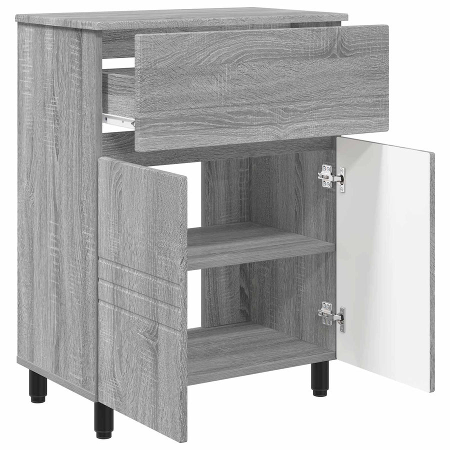 Badkamer Waskom Grijs Sonoma 60 x 35 x 80 cm Bewerkt hout