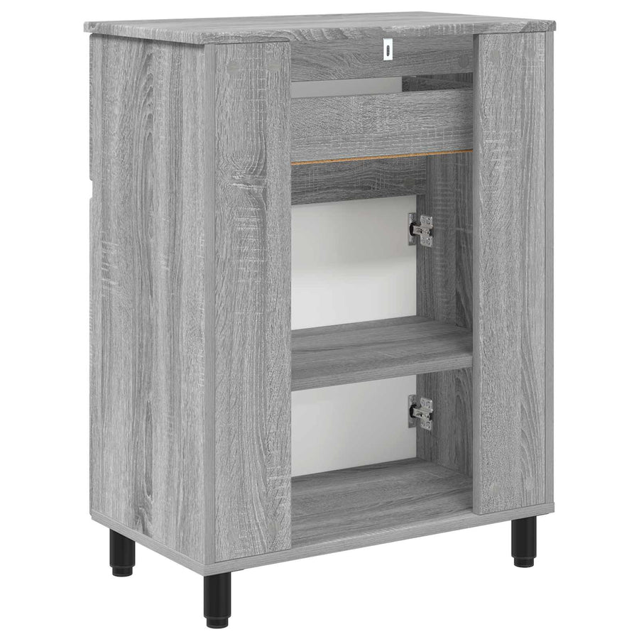 Badkamer Waskom Grijs Sonoma 60 x 35 x 80 cm Bewerkt hout