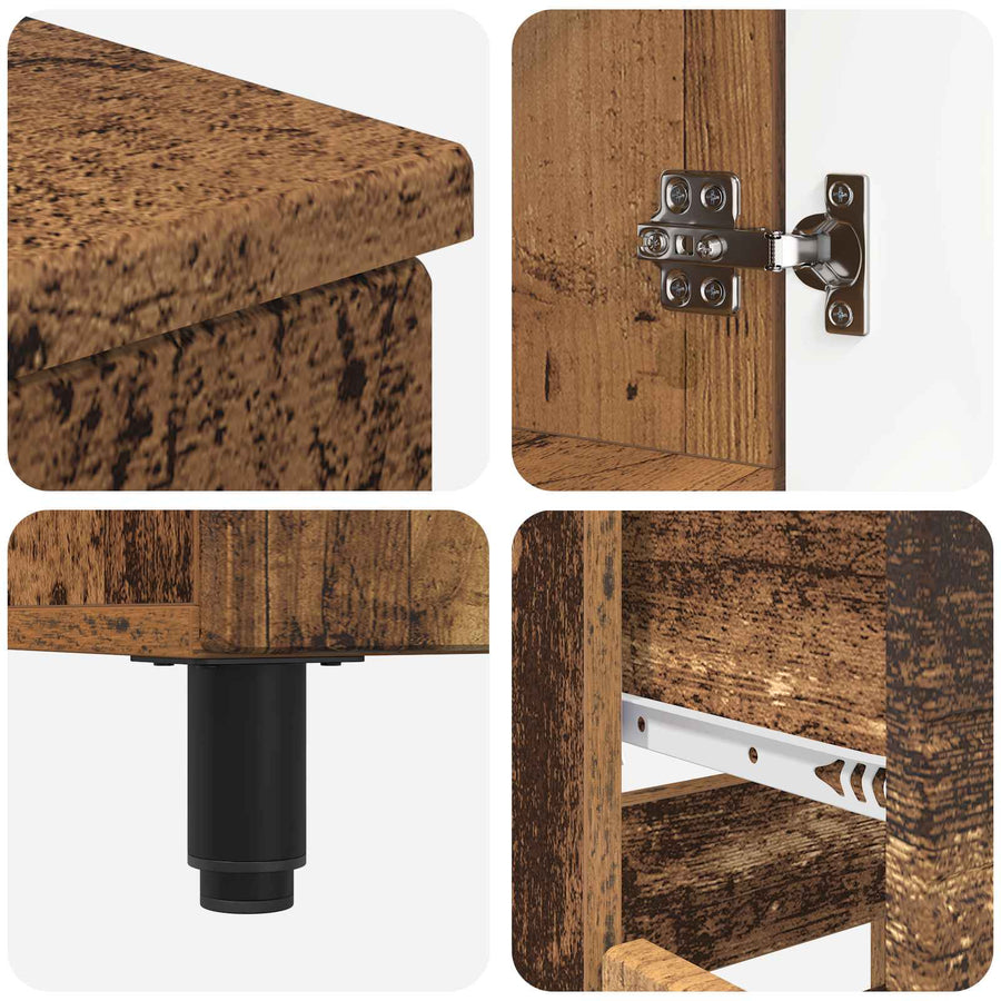 Badkamer Waskom Oud hout 60 x 35 x 80 cm Bewerkt hout