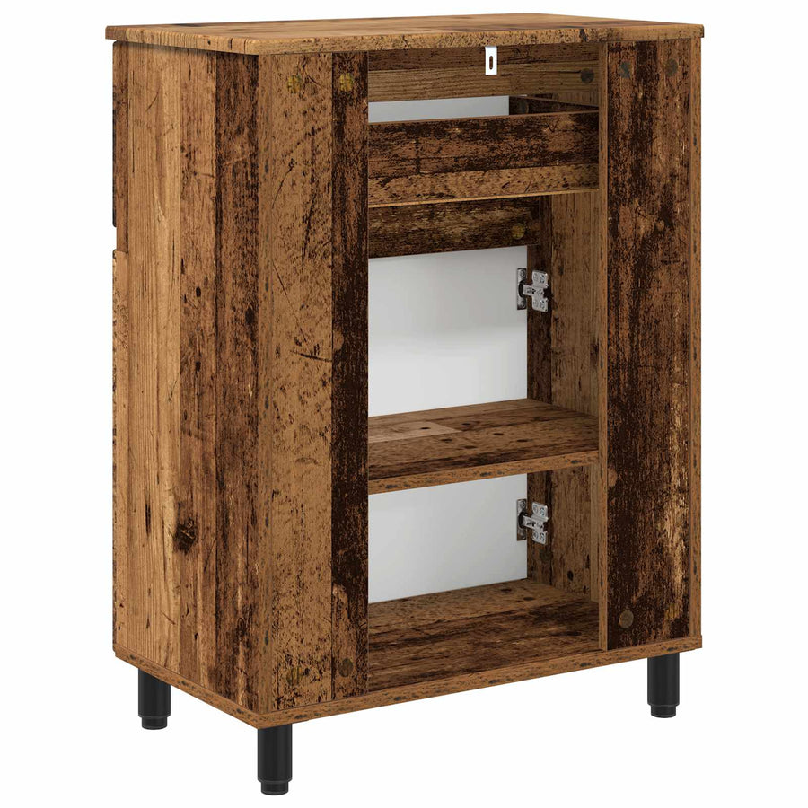 Badkamer Waskom Oud hout 60 x 35 x 80 cm Bewerkt hout