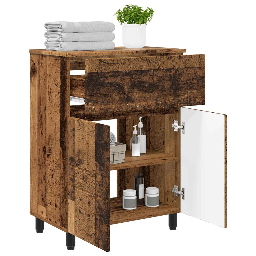 Badkamer Waskom Oud hout 60 x 35 x 80 cm Bewerkt hout