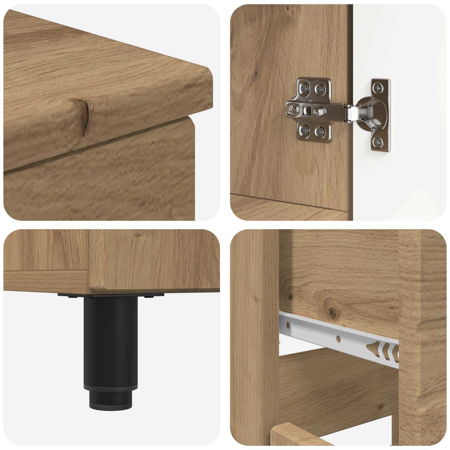 Badkamer Waskom Artisanaal eiken 60 x 35 x 80 cm Bewerkt hout