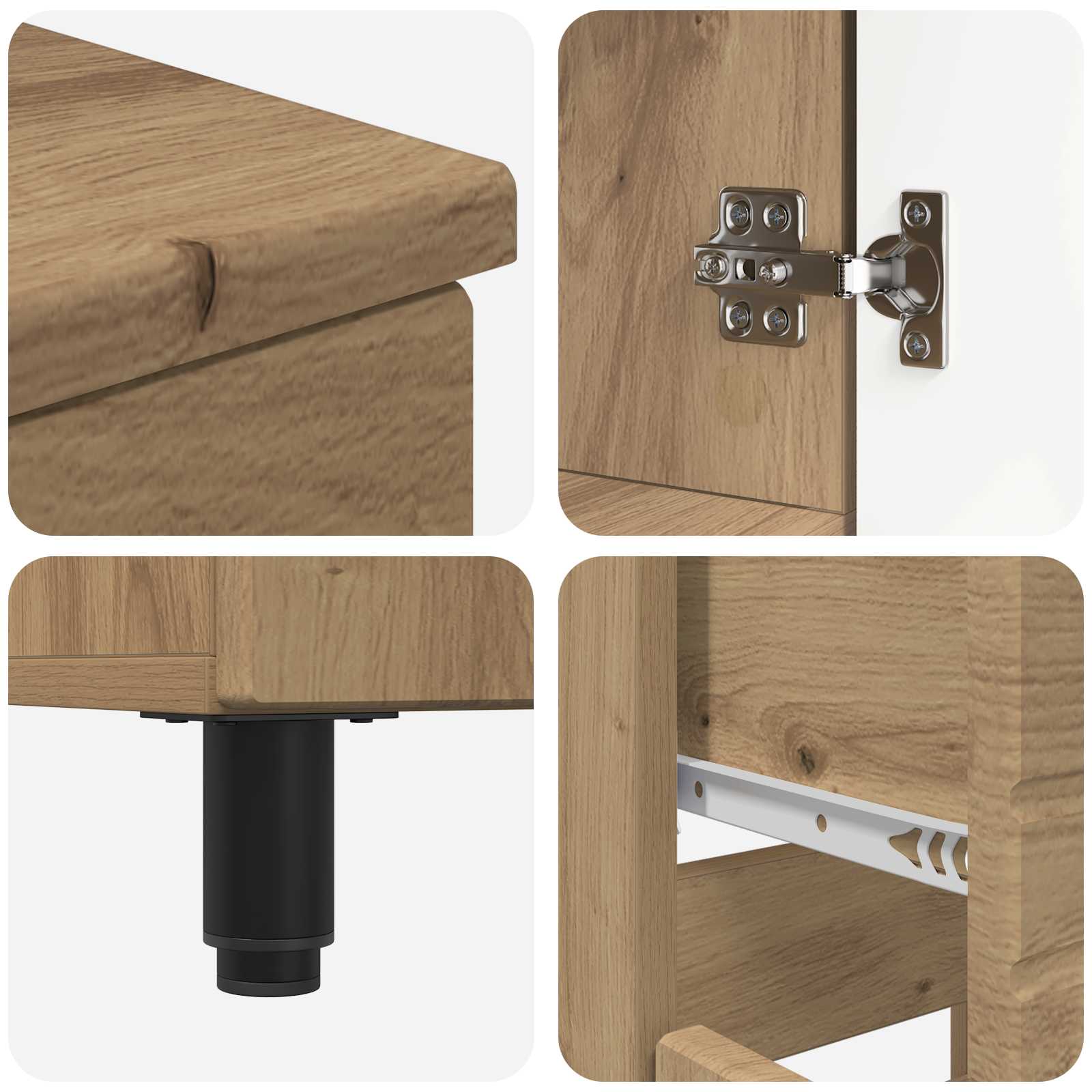 Badkamer Waskom Artisanaal eiken 60 x 35 x 80 cm Bewerkt hout