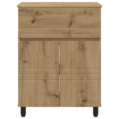 Badkamer Waskom Artisanaal eiken 60 x 35 x 80 cm Bewerkt hout