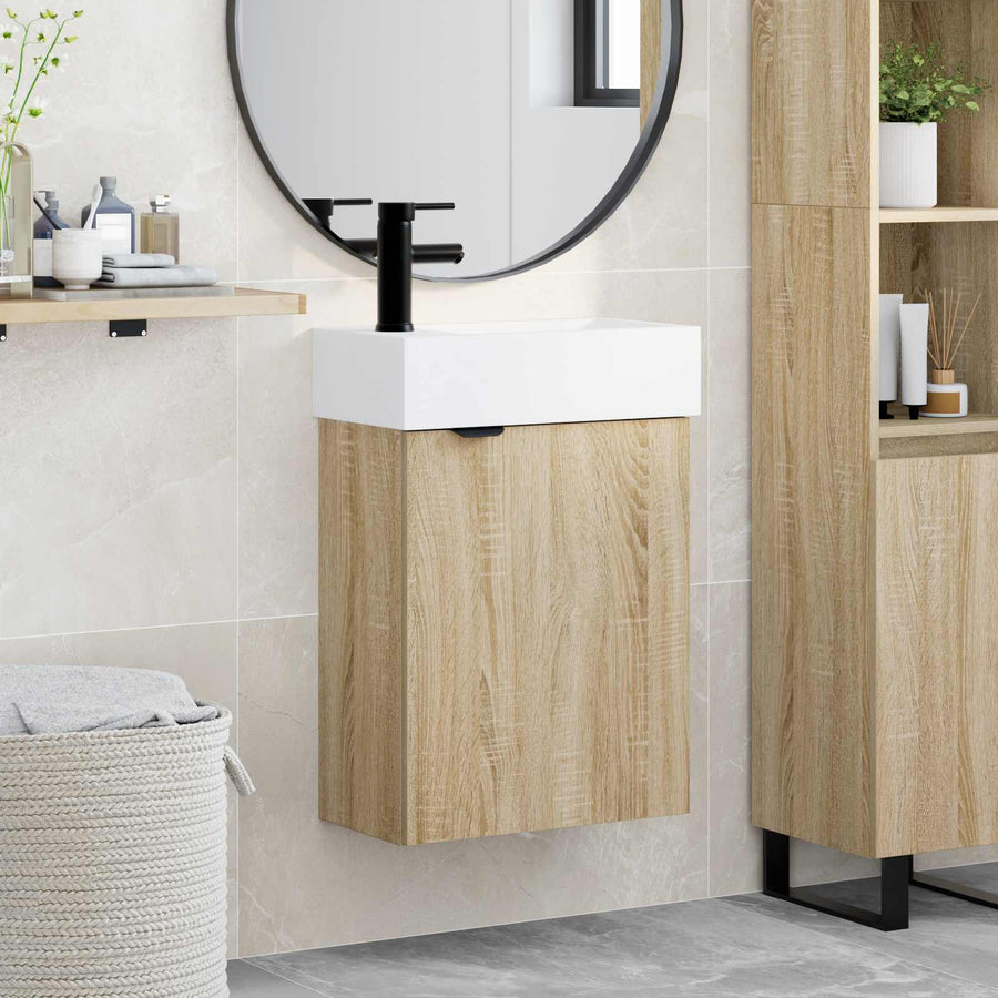Badkamerkast met opslag Sonoma Eiken 45,5 x 22,5 x 84 cm
