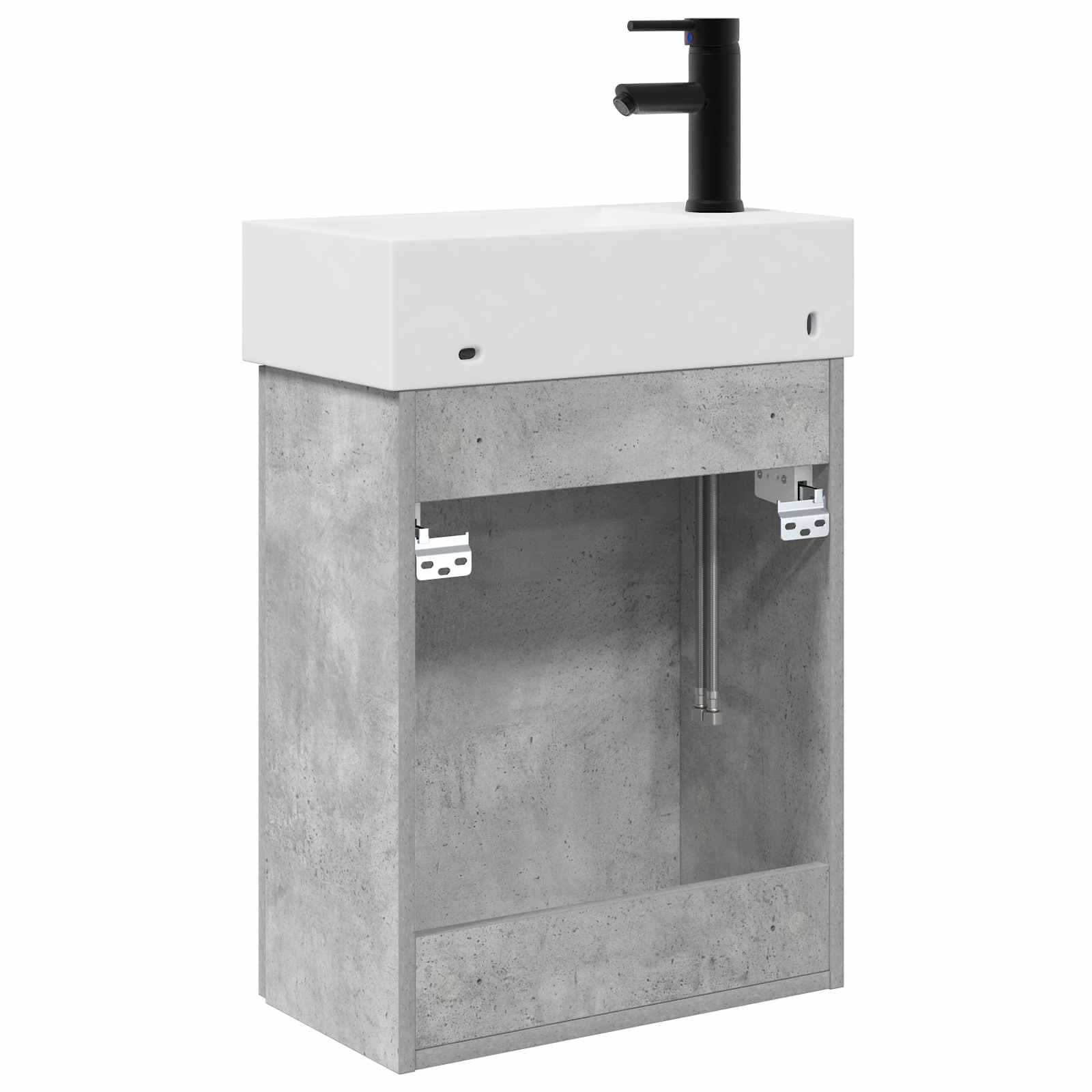 Badkamermeubel met kraan Betongrijs 45,5 x 22,5 x 84 cm