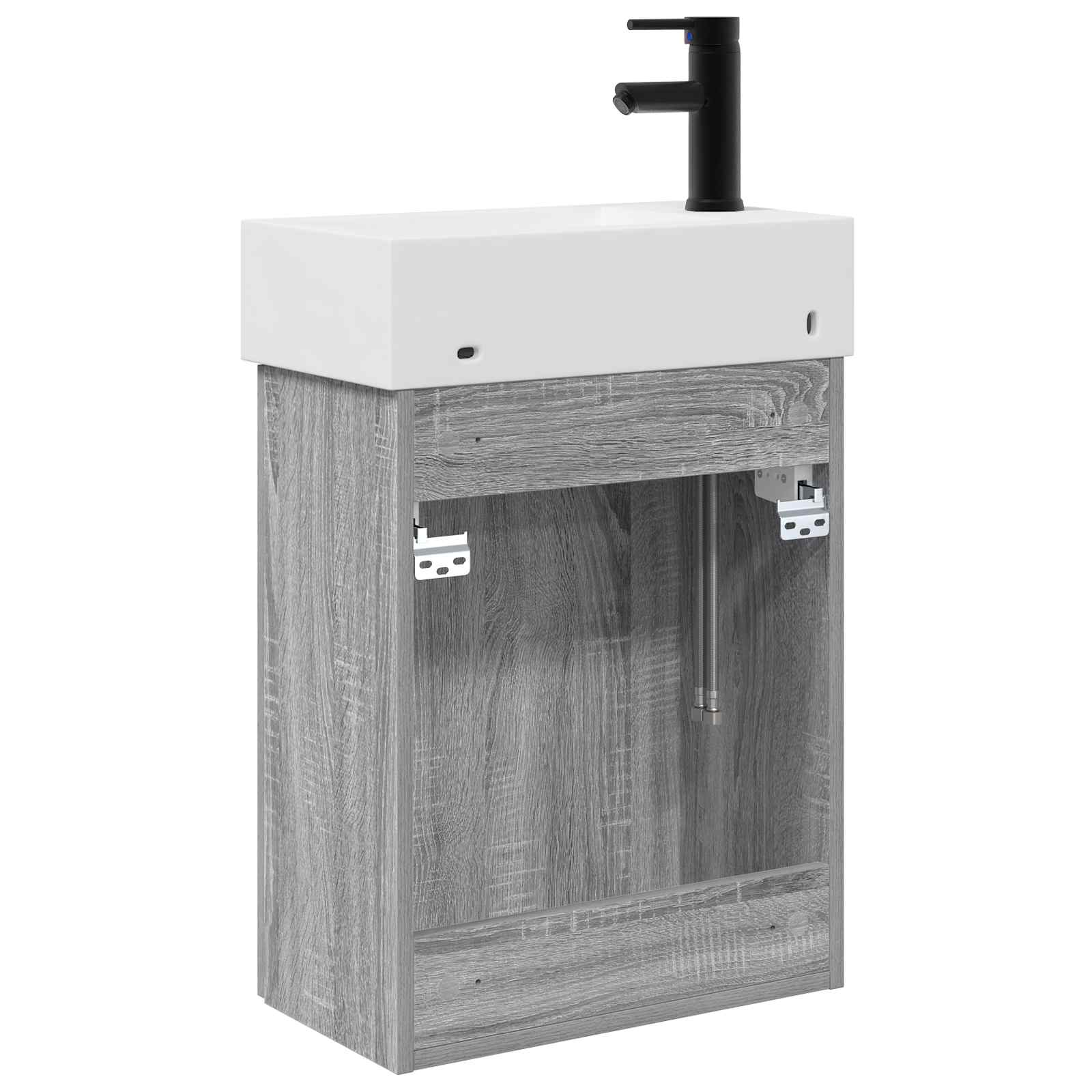 Badkamermeubel met kraan Grijs Sonoma 45,5 x 22,5 x 84 cm