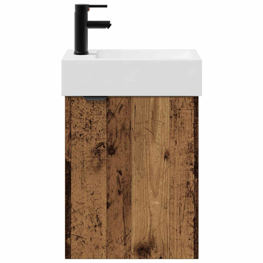 Badkamermeubel met kraan Oud hout 45,5 x 22,5 x 84 cm