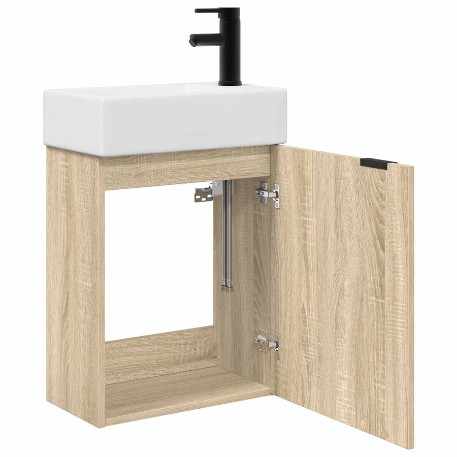 Badkamermeubel met kraan Sonoma Eiken 45,5 x 22,5 x 84 cm