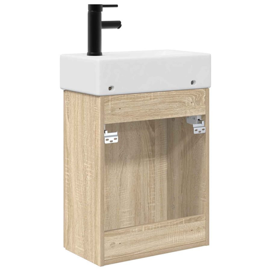Badkamermeubel met kraan Sonoma Eiken 45,5 x 22,5 x 84 cm