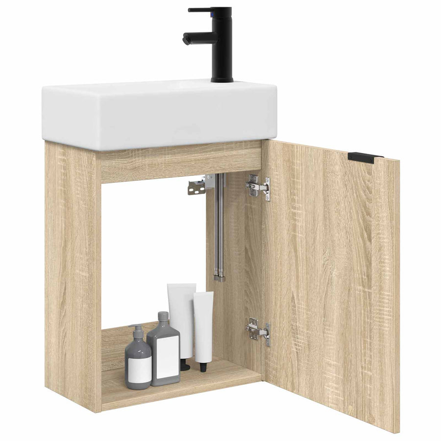 Badkamermeubel met kraan Sonoma Eiken 45,5 x 22,5 x 84 cm