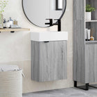Badkamermeubel met kraan Grijs Sonoma 45,5x22,5x84 cm