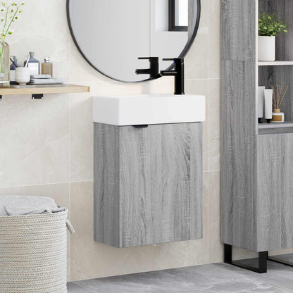 Badkamermeubel met kraan Grijs Sonoma 45,5 x 22,5 x 84 cm